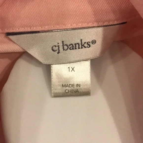 CJ Banks Women’s Pink Denim & Lace Jacket Size 1X - Picture 6 of 8